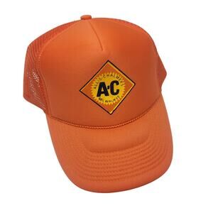 NOS Vintage Allis-Chalmers Milwaukee Orange Trucker Hat Nissun Snapback Cap A-C